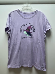 Size XL Life is Good Purple Casual Top