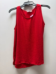 Size M She & Sky Red Solid Tank Top