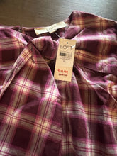 Load image into Gallery viewer, Size XL Loft Purple Checkered Shirt

