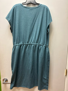 Size XL 32" Cool Blue Solid Dress