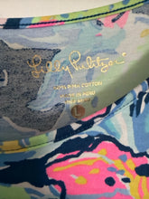 Load image into Gallery viewer, Size L lilly pultizer Navy Floral Dress
