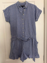 Load image into Gallery viewer, Size 6 Banana Republic Blue Print Stripe Dress
