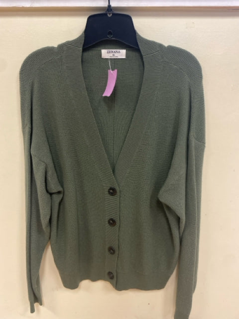 Size XL ZENANA Green Solid Cardigan