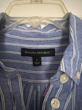 Load image into Gallery viewer, Size 6 Banana Republic Blue Print Stripe Dress
