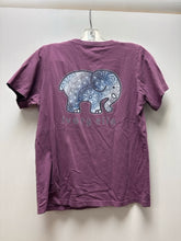 Load image into Gallery viewer, Size S IVORY ELLA Purple Animal Print Shirt
