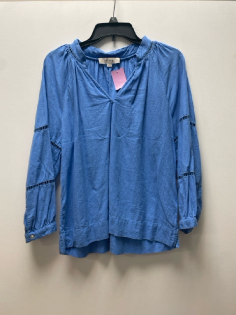 Size M Loft Blue Linen Casual Top