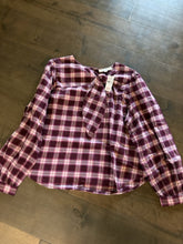 Load image into Gallery viewer, Size XL Loft Purple Checkered Shirt
